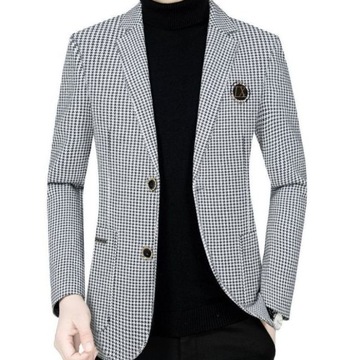 Повседневная модная мужская деловая куртка, узкий стиль