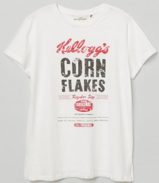 KOSZULKA TOP T-shirt H&M 36 S CORN FLAKES