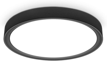 Lampa sufitowa czarna metal 15 W 33,5 cm 4000 kelvin 1500 lumen