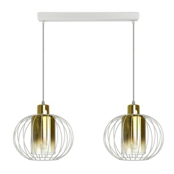 Lampa Wisząca w stylu Glamour Biała Złota Miedzian
