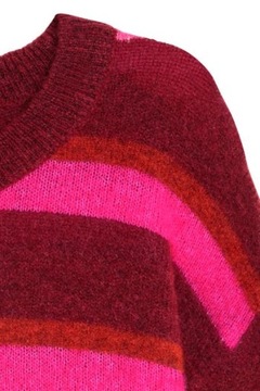 H&M HM Cienki sweter z wełną w paski pasy damski modny stylowy miękki 38 M