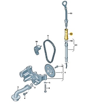 PROWADNICA MIARKI OLEJU VAG 06A103663B