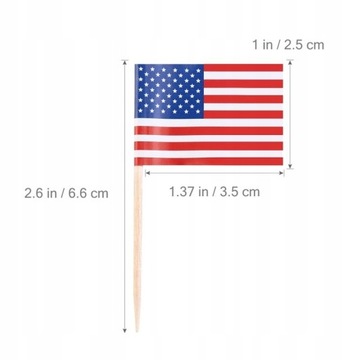 Зубочистки с флагом США 100 шт.