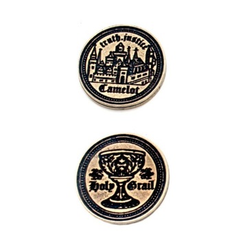 ZESTAW 12 ARTURIAŃSKICH METALOWYCH MONET CAMELOT