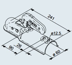 AL-KO HITCHING PIPE FI 60mm 750KG + устройство безопасности