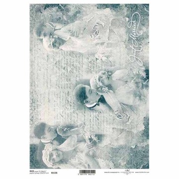 Papier ryżowy do decoupage R1536 retro para młoda