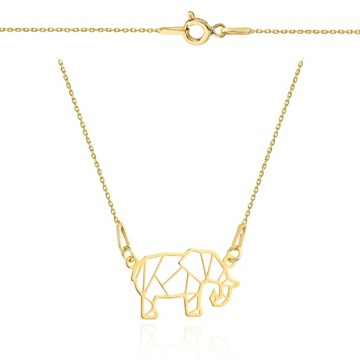 Złoty naszyjnik słoń ORIGAMI