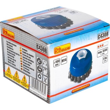 Проволочная торцевая щетка для угловой шлифовальной машины, витая проволока 100 мм C4308