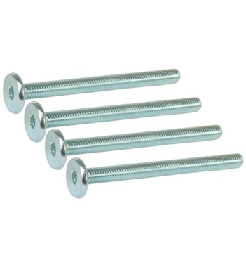 100x wkręt metryczny M6 x 100 mm ocynk biały z łbem walcowym, śruba meblowa