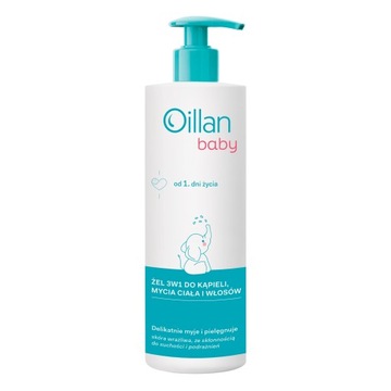 Oillan Baby żel 3w1 do kąpieli ciała, włosów 400ml