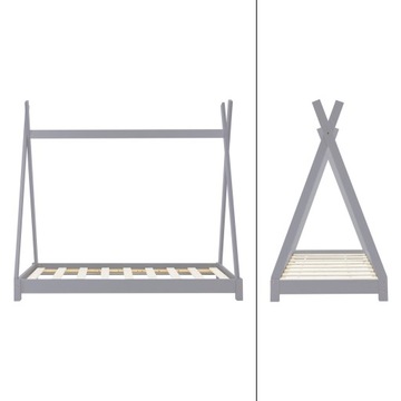 Кровать Типи с рейками 80х160 см Светло-Серый Дерево
