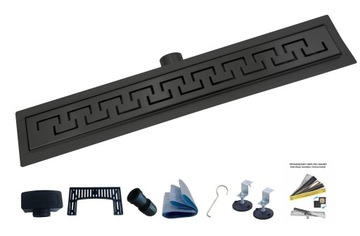 X-HOME ODPŁYW LINIOWY 60 CZARNY GRECKI CUBE NISKI