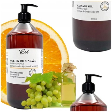 OLEJEK DO MASAŻU POMARAŃCZA&OLEJ Z PESTEK WINOGRON ENERGETYZUJĄCY 1L