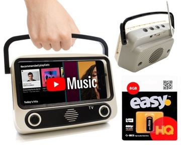 GŁOŚNIK Z RADIEM AUX USB WEJŚCIEM SD+PENDRIVE 8GB
