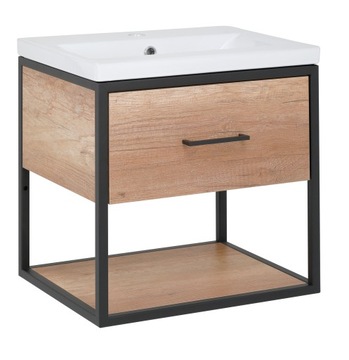 Szafka Alfa wisząca dąb country z umywalką 50 cm