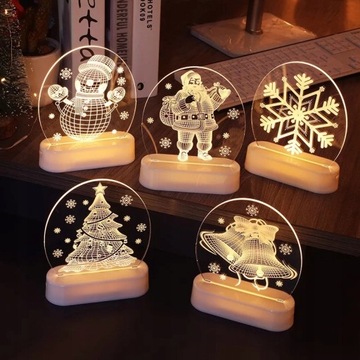 WITRAŻ LAMPKI LED 3D USB OZDOBA LAMPKA LAMPION