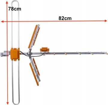 Мощная направленная антенна наземного телевидения, до 200 км DVB-T2, 4 ТВ-НАБОРА + КАБЕЛЬ 20 м