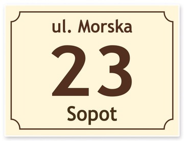 TABLICZKA ADRESOWA z numerem domu tablica 40x30 cm