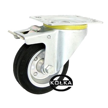 KOŁO 100mm skrętne z hamulcem, nośność 70kg/szt.