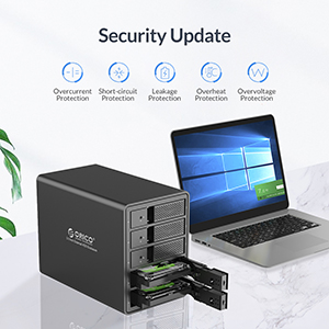 Корпус для жестких дисков с 5 отсеками, от USB 3.0 до SATA, макс. 80 ТБ