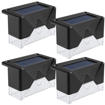 SOLARNE SCHODOWE LAMPKI NA TARAS OGRODOWE LED Z CZUJNIKIEM ZMIERZCHU 4 SZT
