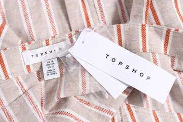 TOPSHOP krótki top paski len bawełna 42 44