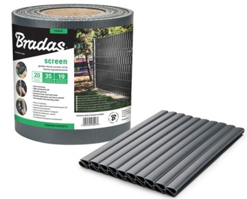 Taśma ogrodzeniowa panel antracyt grafit 35m klips