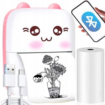 МИНИ-ПРИНТЕР ТЕРМАЛЬНЫХ ЭТИКЕТОК DRUKUŚ ПОРТАТИВНЫЙ РОЛИК INFINITE INK