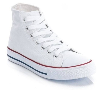 5070 BIAŁE WYSOKIE TRAMPKI TENISÓWKI WHITE 40