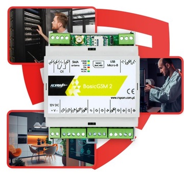 BasicGSM-D4M 2 Модуль ROPAM GSM SMS-уведомление E-MAIL GPRS, DIN, 8 входов