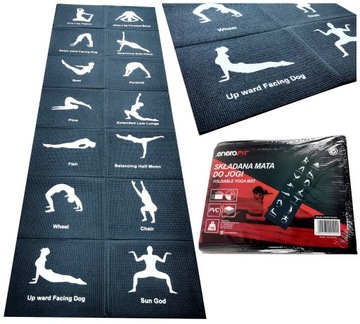 Mata Składana do Jogi Ćwiczeń Joga Fitness Antypoślizgowa 5mm 170x60cm