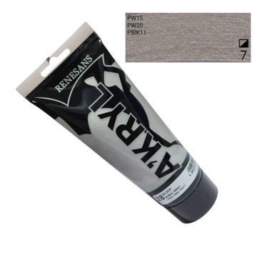 Farba akrylowa metaliczna 200ml srebro Renesans 28
