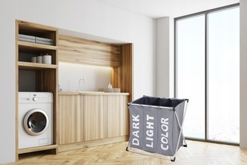 КОРЗИНА ДЛЯ БЕЛЬЯ С 3 ОТДЕЛЕНИЯМИ ДЛЯ БЕЛЬЯ ОРГАНАЙЗЕР БОЛЬШОЙ КОНТЕЙНЕР ДЛЯ ИГРУШЕК 130 Л