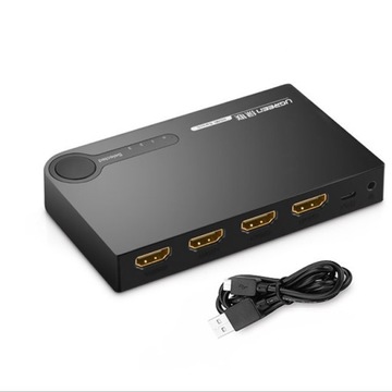 UGREEN SWITCH SPLITTER ПЕРЕКЛЮЧАТЕЛЬ СИГНАЛА HDMI — 3x HDMI 4K 3D + ПУЛЬТ ДИСТАНЦИОННОГО УПРАВЛЕНИЯ