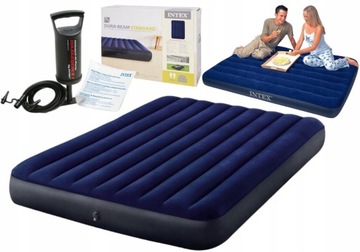 ZESTAW MATERAC DWUOSOBOWY INTEX Z POMPKĄ DMUCHANY
