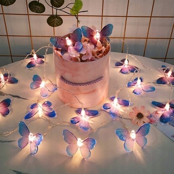 1,5M 10 diod LED Butterfly LED Lights String Bateria