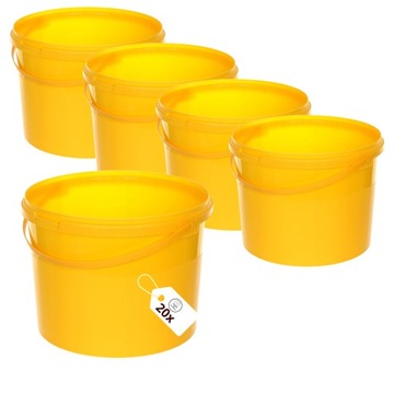 Ведро BenBow с крышкой 10л желтое 20х10л