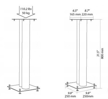 Stojaki Standy pod kolumny NorStone Stylum 3 Białe