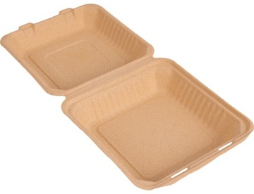 КОРОБКА ДЛЯ УЖИНА ДЛЯ БУРГЕРОВ САХАРНОГО Тростника 24x23x8,5 50 шт.