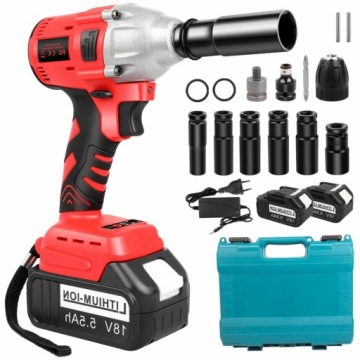Akumulátorový Bezkartáčový Klíč Na Kola 18V 1/2'' 2xAKU Nástavce