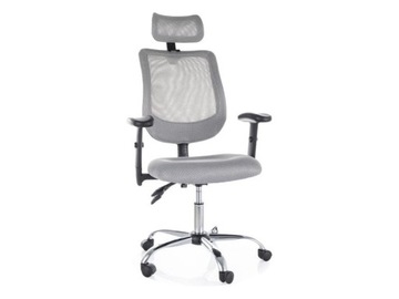 Fotel Biurowy Obrotowy Q-118R Szary ERGONOMICZNY