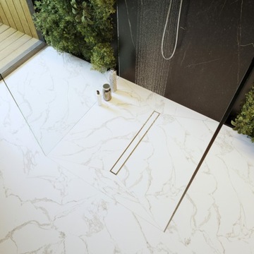 ODPŁYW LINIOWY POD PŁYTKĘ STAL 2w1 SYFON PRYSZNIC BRODZIK ENTERO 90 cm