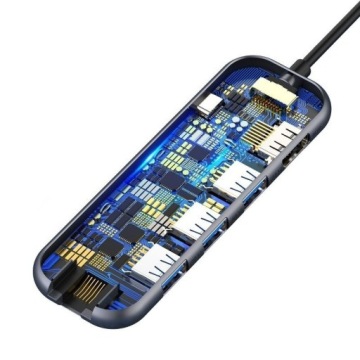 Адаптер BASEUS HUB типа C на 3x USB3.0 RJ45 PD HD 4K для MacBook