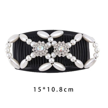 Koraliki Grzebienie do włosów Narzędzie do robienia koków Spinki do włosów z koralików Modne włosy Biały kwiat