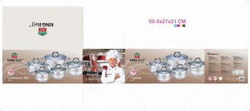 Garnki stalowe KINGHOFF Silver 10 ele. KH-1096