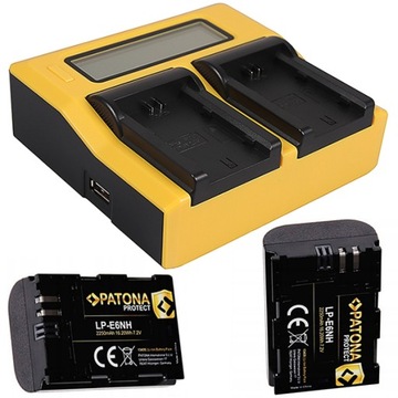 2x Akumulator PATONA PROTECT LP-E6N + ładowarka