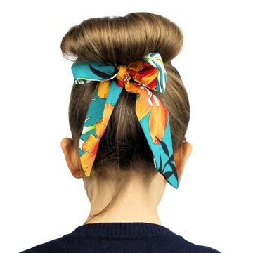 GUMKA DO WŁOSÓW OWIJKA SCRUNCHIE Z DUŻĄ KOKARDĄ