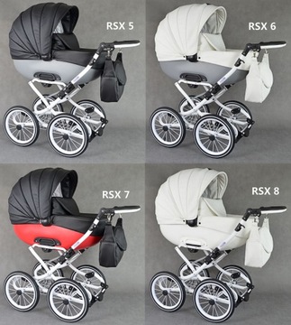КЛАССИЧЕСКАЯ ДЕТСКАЯ КОЛЯСКА 2В1 РЕТРО КОЖА + адаптеры Maxi Cosi Cybex