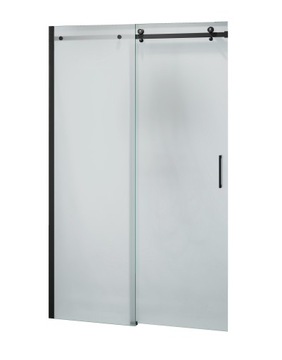 Drzwi Prysznicowe Przesuwne Mrożone Szkło 8mm D20 90cm Czarny Mat