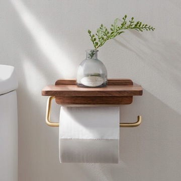Stojak łazienkowy na papier WC Orzech włoski 17cm
